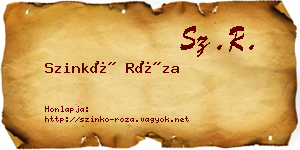 Szinkó Róza névjegykártya